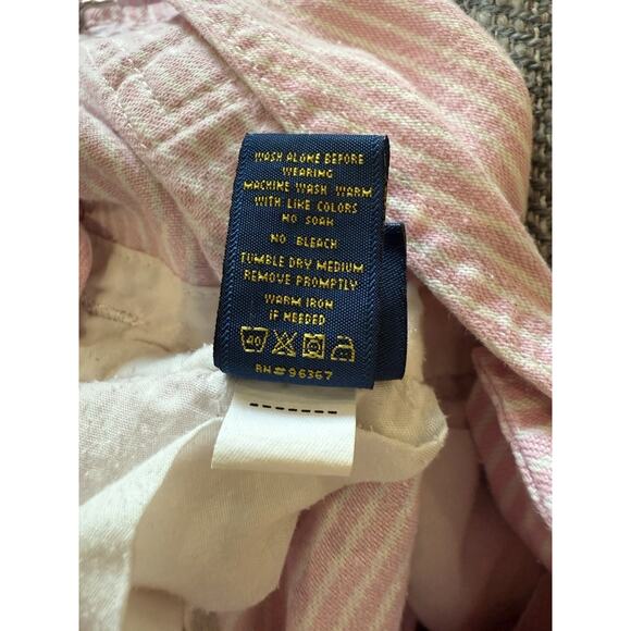 Vintage OshKosh Overalls Pink & White Stripe Size 5 Vestbak Family Photos - Picture 8 of 12